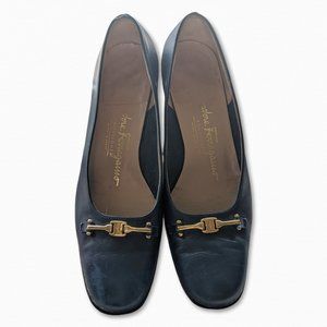 Womens Vintage Salvatore Ferragamo stack heel Loafer Shoes